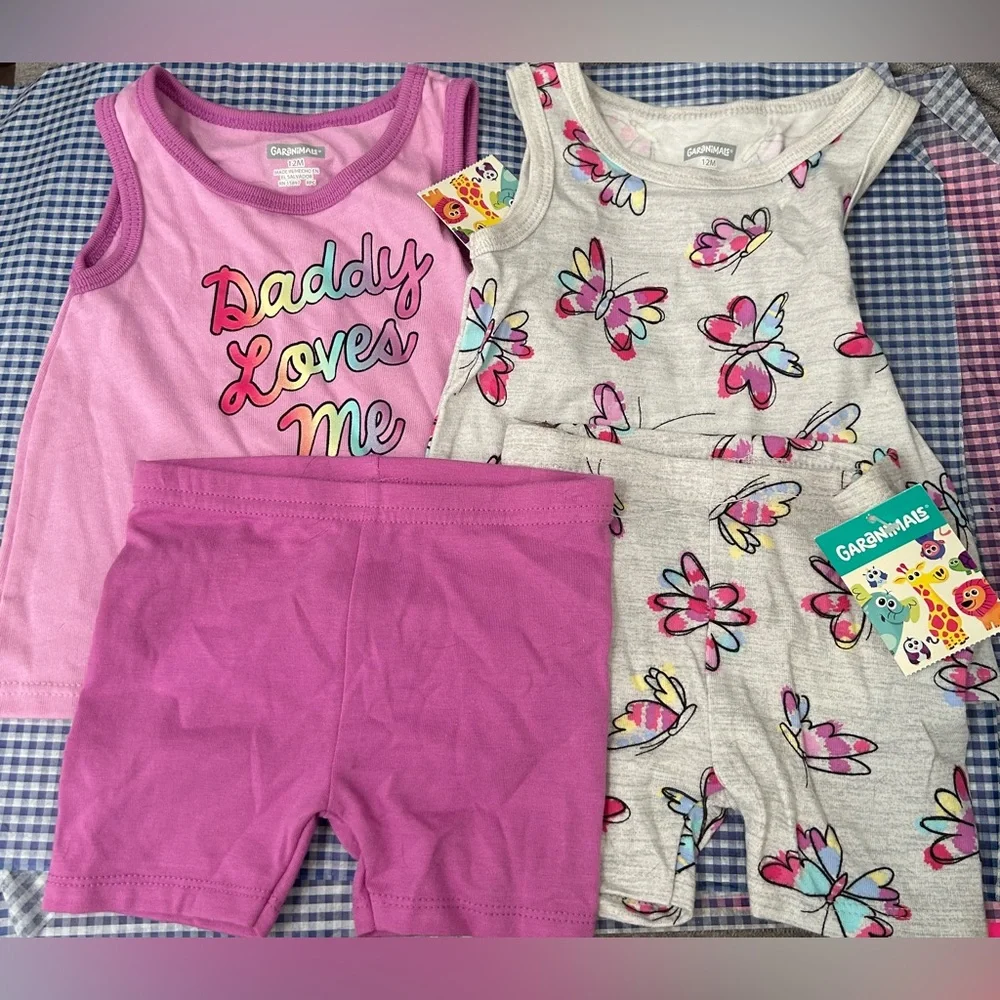 Garanimals Pink and Gray Girls' Outfit Set 12 months